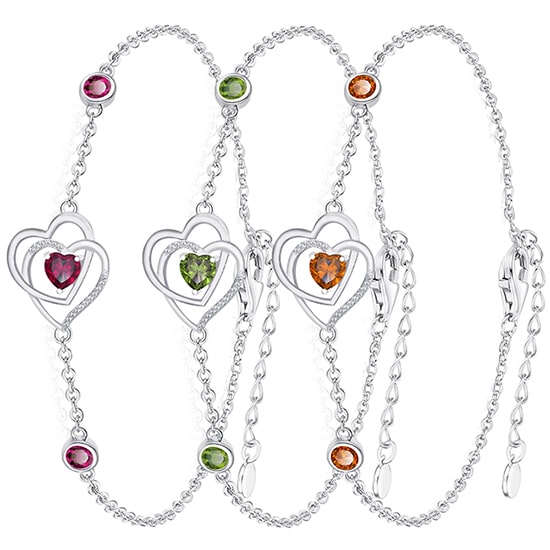 Infinity-heart-birth-gemstone-bracelet